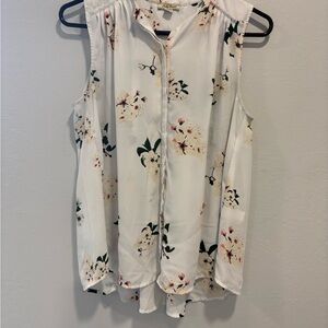 Lucky Brand Floral Camisole - White and Green